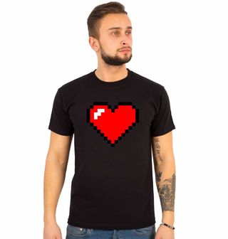 Obrázek 1 produktu Pánské tričko Pixelové Červené Srdce Heart