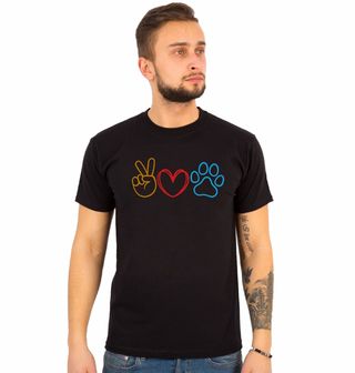 Obrázek 1 produktu Pánské tričko Kočičí Mír a Láska Peace Love Paw