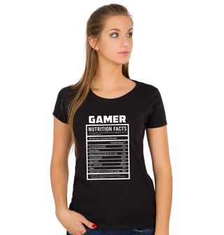 Obrázek 1 produktu Dámské tričko Nutriční Hodnoty Hráče Gamer Nutrition Facts