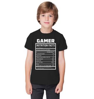 Obrázek 1 produktu Dětské tričko Nutriční Hodnoty Hráče Gamer Nutrition Facts
