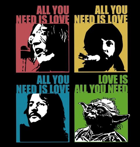 Obrázek produktu Pánské tričko Yoda "Love is All you need" Star Wars Beatles