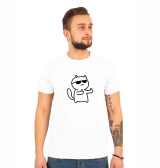Obrázek 1 produktu Pánské tričko Drsná Kočka s brýlemi
