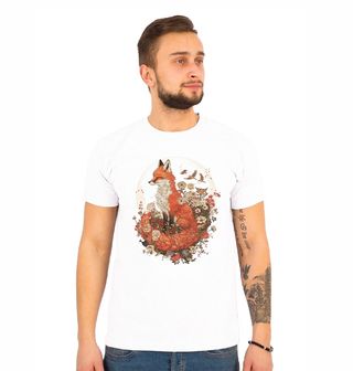 Obrázek 1 produktu Pánské tričko Liška v Přírodě obrostlá Květinami