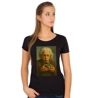 Obrázek 1 produktu Dámské tričko Albert Einstein a Rubikova kostka