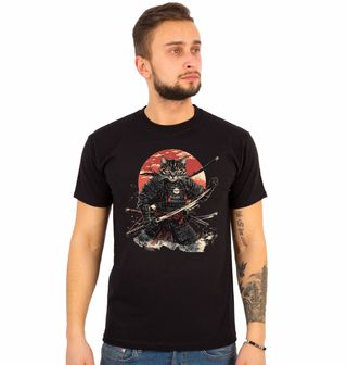 Obrázek 1 produktu Pánské tričko Kočka Samuraj Krvácející Měsíc