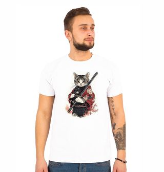Obrázek 1 produktu Pánské tričko Kočka Samuraj s Katanou