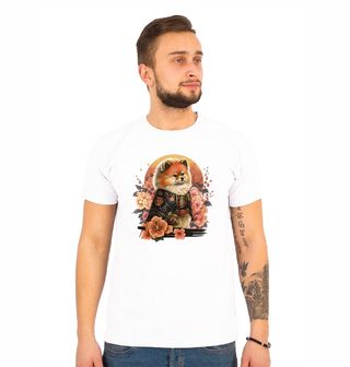 Obrázek 1 produktu Pánské tričko Pes Samuraj Pomeranian v Kimonu