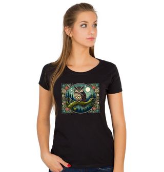 Obrázek 1 produktu Dámské tričko Sova na větvi Boho