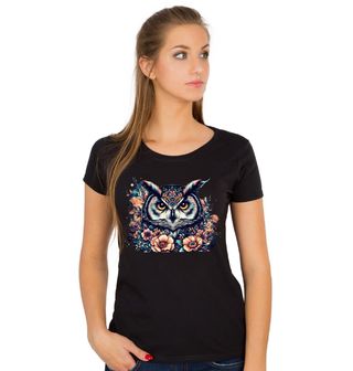 Obrázek 1 produktu Dámské tričko Květinová Sova Boho