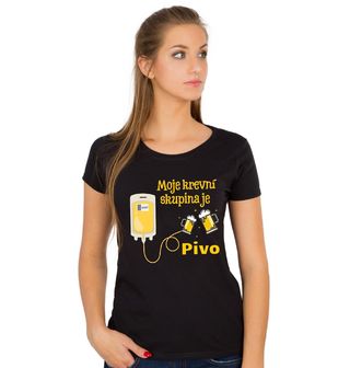 Obrázek 1 produktu Dámské tričko Moje krevní skupina je pivo