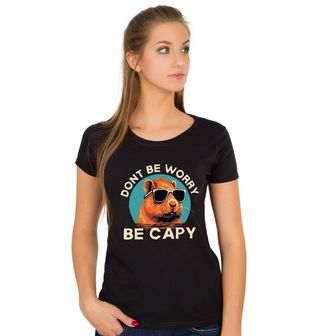 Obrázek 1 produktu Dámské tričko Cool Kapybara Don't Worry Be Capy