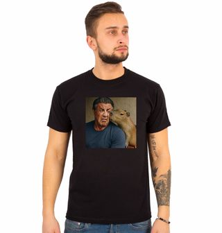 Obrázek 1 produktu Pánské tričko Sylvester Stallone a Kapybara