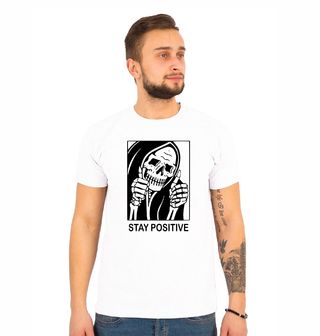 Obrázek 1 produktu Pánské tričko Kostlivec ti fandí, tak zůstaň pozitivní!