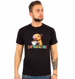 Obrázek 1 produktu Pánské tričko Kapybara s kávou Capybaraccino