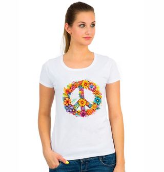 Obrázek 1 produktu Dámské tričko Květinový Mír Peace Flowers