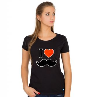 Obrázek 1 produktu Dámské tričko I <3 Moustaches Miluju Knírky
