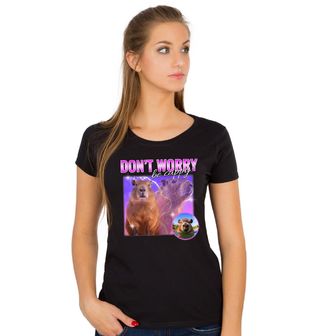 Obrázek 1 produktu Dámské tričko Růžová kapybara Don’t worry Be cappy