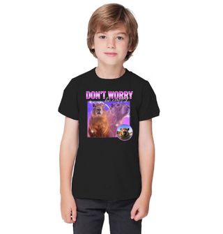 Obrázek 1 produktu Dětské tričko Růžová kapybara Don’t worry Be cappy
