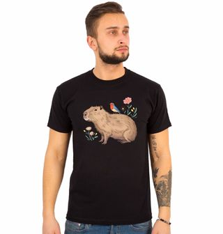 Obrázek 1 produktu Pánské tričko Ptáček Jízda na Kapybaře