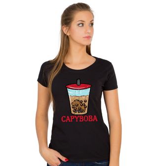 Obrázek 1 produktu Dámské tričko Kapybara v Bubble Tea CapyBoba
