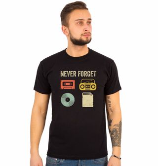 Obrázek 1 produktu Pánské tričko Kazeta, Rádio, Vinyl, SD karta Never Forget