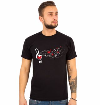 Obrázek 1 produktu Pánské tričko Houslový klíč Melodie srdcem