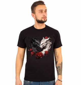 Obrázek 1 produktu Pánské tričko Černý a Bílý Drak Věčná láska