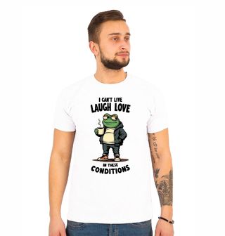 Obrázek 1 produktu Pánské tričko Žába s Kávou I Can't Live Laugh Love
