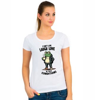Obrázek 1 produktu Dámské tričko Žába s Kávou I Can't Live Laugh Love