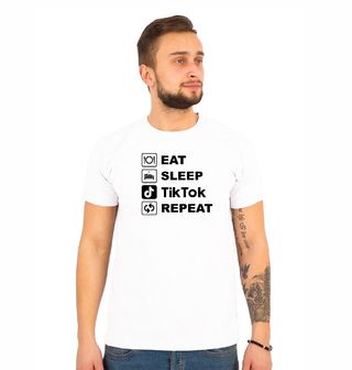 Obrázek 1 produktu Pánské tričko Jez Spi Scrolluj Opakuj Eat Sleep TikTok Repeat