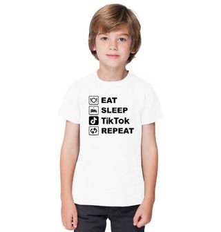 Obrázek 1 produktu Dětské tričko Jez Spi Scrolluj Opakuj Eat Sleep TikTok Repeat