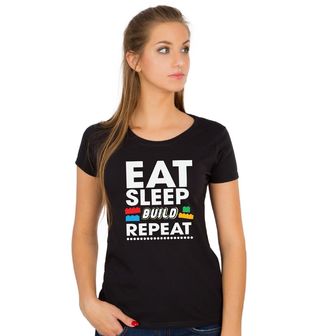 Obrázek 1 produktu Dámské tričko Jez Spi Stav Opakuj Eat Sleep Build Repeat