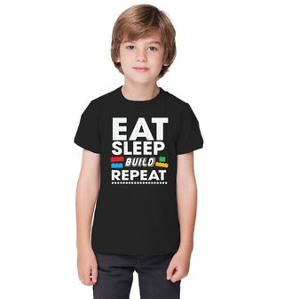 Obrázek 1 produktu Dětské tričko Jez Spi Stav Opakuj Eat Sleep Build Repeat