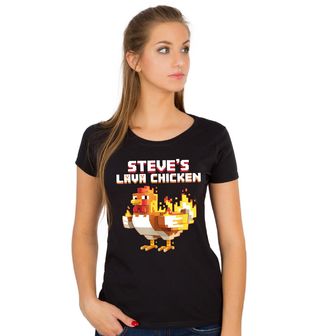 Obrázek 1 produktu Dámské tričko Steveovo Lávové Kuře Minecraft