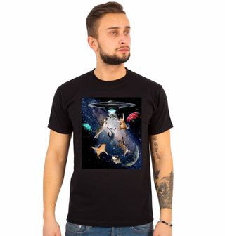 Obrázek 1 produktu Pánské tričko Únos Koček ve Vesmíru UFO