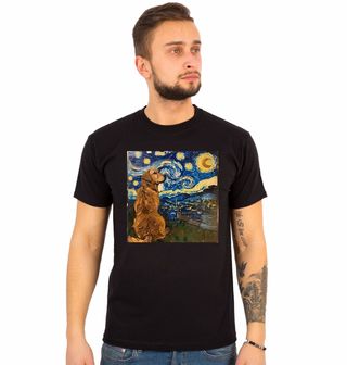 Obrázek 1 produktu Pánské tričko Zlatý retrívr ve Hvězdné noci