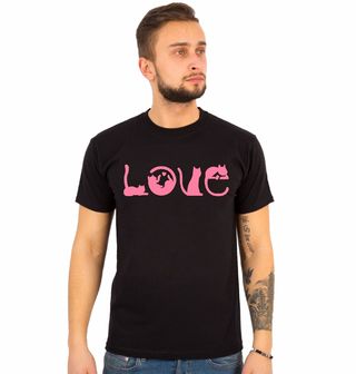 Obrázek 1 produktu Pánské tričko Láska ke Kočkám LOVE