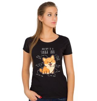 Obrázek 1 produktu Dámské tričko Popis Shiba Inu Anatomy of Shiba Inu