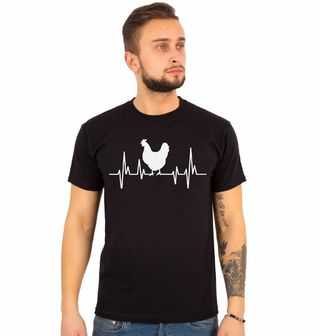 Obrázek 1 produktu Pánské tričko Kardiogram a Slepice