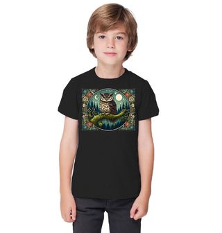 Obrázek 1 produktu Dětské tričko Sova na větvi Boho
