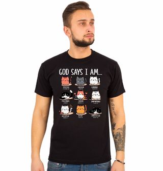 Obrázek 1 produktu Pánské tričko Boží kočičky - Bůh říká, že jsem...