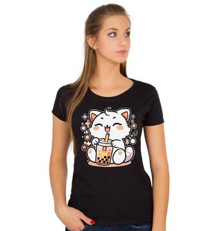 Obrázek 1 produktu Dámské tričko Kawaii Kočka s Bubble Tea