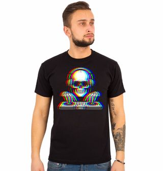 Obrázek 1 produktu Pánské tričko DJ Kostlivec Glitch Skull DJ