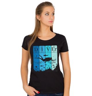 Obrázek 1 produktu Dámské tričko Potápěč Diver Chemické Prvky