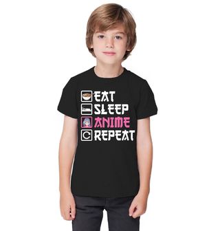 Obrázek 1 produktu Dětské tričko Jez Spi Posiluj Anime Eat Sleep Anime Repeat