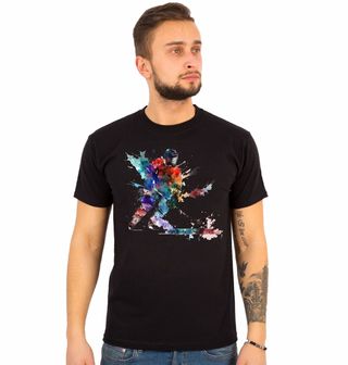 Obrázek 1 produktu Pánské tričko Hokejový Obránce Watercolor Hockey Player