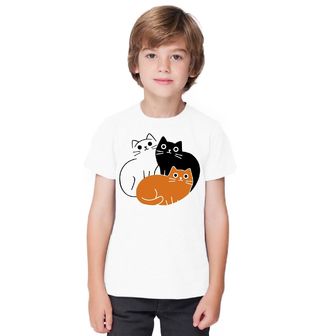 Obrázek 1 produktu Dětské tričko Kočičí trio - Černá, Bílá, Oranžová