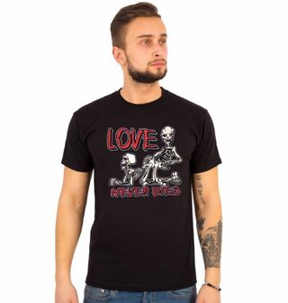 Obrázek 1 produktu Pánské tričko Love Never Dies Skeleton Love Láska Neumírá Kostlivci  (Velikost: M)