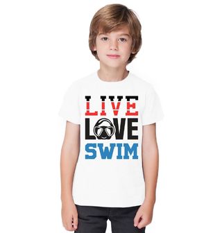 Obrázek 1 produktu Dětské tričko Žij, miluj, plav Live Love Swim