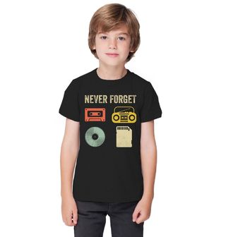 Obrázek 1 produktu Dětské tričko Kazeta, Rádio, Vinyl, SD karta Never Forget